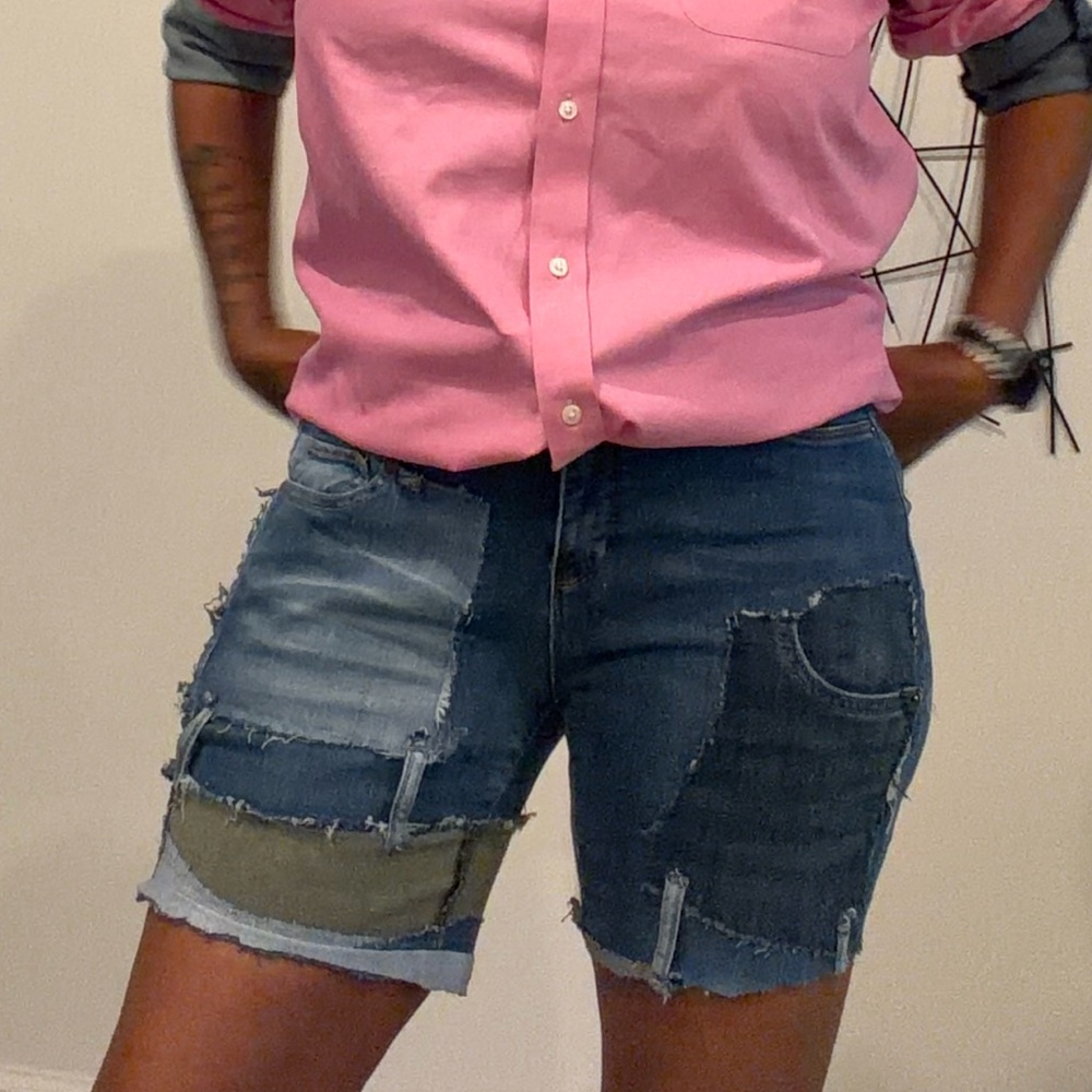 Custom Patchwork Denim Shorts